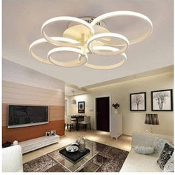 Μεταλλική Πλαφονιέρα Οροφής με Κύκλους 79cm 51W 220V με Ενσωματωμένα LED σε Φυσικό Λευκό Φωτισμό 4000K Universo C08-N