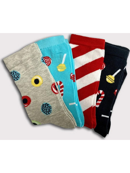 UNISEX ΚΑΛΤΣΕΣ BOXT SOCKS 4 ΖΕΥΓΑΡΙΑ ΣΕ ΔΙΑΦΟΡΕΤΙΚΑ ΣΧΕΔΙΑ 39-44 - LOVE YOU SWEETIE 95.01.004