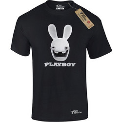 T-SHIRT ΑΝΔΡΙΚΟ ΒΑΜΒΑΚΕΡΟ, TAKEPOSITION, PLAY RABBIT, ΜΑΥΡΟ, 307-1505-2-prosf
