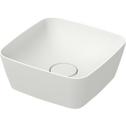 DuPont Corian Kabu 1001 Επιτραπέζιος Νιπτήρας Μπάνιου 38x38x15cm Ματ Λευκό
