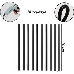 Σετ Ράβδοι Σιλικόνης 7mm 20cm Herran 990437 Μαύροι 10τμχ
