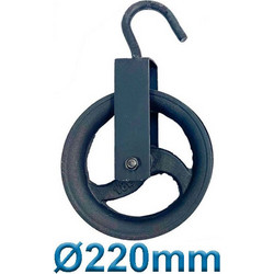 PASCO TOOLS 070022 Μακαράς - τροχαλία χυτοσίδηρα με γάντζο O 220mm