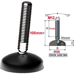 TeCom 15/7401 Πέλμα βάσης O50 M12 INOX