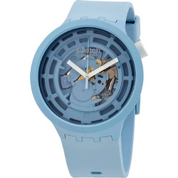 Swatch Ανδρικό Ρολόι με Γαλάζιο Καουτσούκ Λουράκι SB03N100