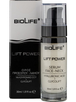 Biolife Lift Power Αντιγηραντικό Ενυδατικό Serum Προσώπου με Υαλουρονικό 30ml