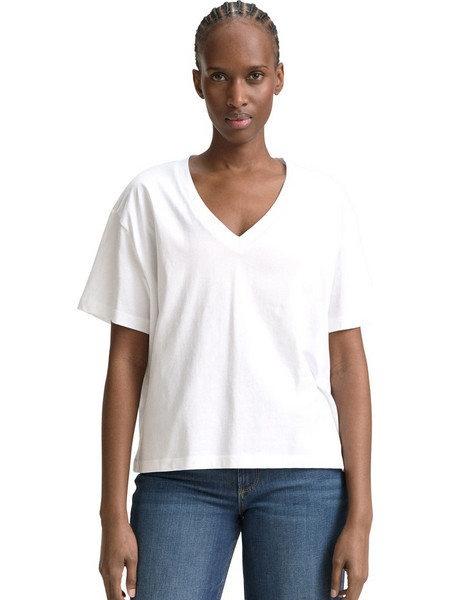 TOM TAILOR BOXY V-NECK ΜΠΛΟΥΖΑ ΓΥΝΑΙΚΕΙA 1046558-20000 (20000/WHITE)