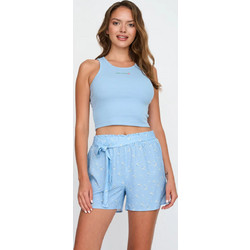 24COLOURS Top Γυναικεία Αμάνικη Μπλούζα Cotton Slim Fit - Blue 12397a.bl