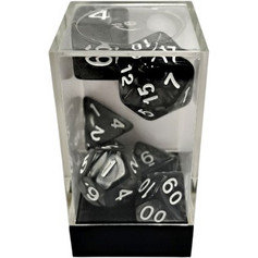 Κάισσα - Marble Black/White Polyhedral 7-Die Set