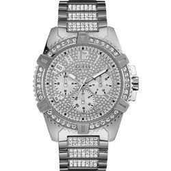 Guess Frontier Ανδρικό Ρολόι με Ασημί Μεταλλικό Μπρασελέ W0799G1