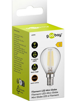 GOOBAY LED λάμπα mini globe 65394, E14, Filament, 4W, 2700K, 470lm