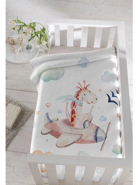 Pielsa Baby Giraffe On Board Κουβέρτα Κούνιας Βελουτέ 110x140 Γκρι
