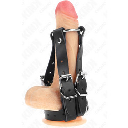 Kink Penis Ring with Multiple Adjustable Straps Ρυθμιζόμενα Δαχτυλίδι Πέους & Όρχεων Μαύρο