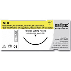 Ράμμα Silk 1 4/0 75 ΕΚ 30 χιλ. 3/8 του κύκλου κόπτουσα Medipac 1 τμχ