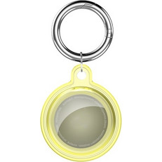 Θήκη σιλικόνης για AirTag Crystal Clear Shockproof με μπρελόκ Yellow