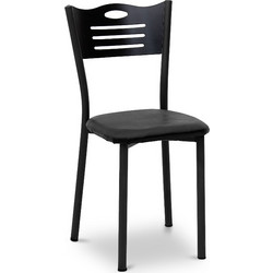 Καρέκλα Romina μεταλλική MDF 39x39x88cm μαύρη