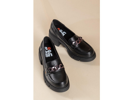 REFRESH loafer με διακοσμητική αλυσίδα 395.172277-L ΜΑΥΡΟ