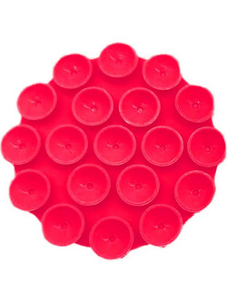 Techsuit - Phone Holder - Suction Pad for Selfies, Silicone, Adhesive Mount, Round Shape - Red - (SR-CUP)