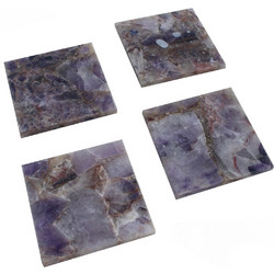 Artekko Quartz Σουβέρ από Χαλαζία Μοβ (10x10x1.1)cm Σετ/4