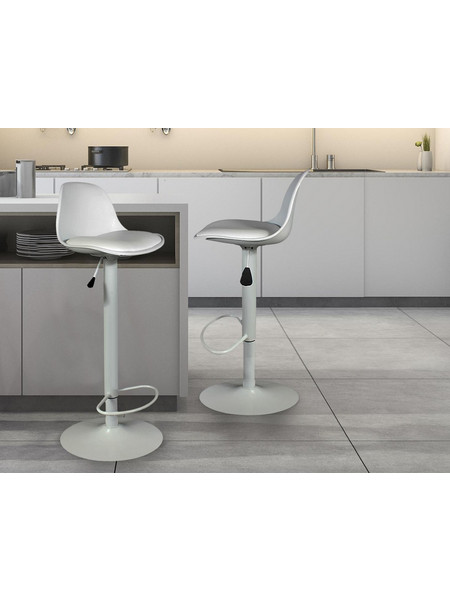 Σκαμπό μπαρ Isak Home Deco Factory με ρυθμιζόμενο ύψος και διαστάσεις 41.5x38x83cm/104cm - White HD6216