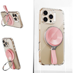 ESR - Suction Phone Mount Halolock - Hands-Free Mirror Phone Stand, Magnetic, 360 Rotation Ring - Pink - (2K6500101)