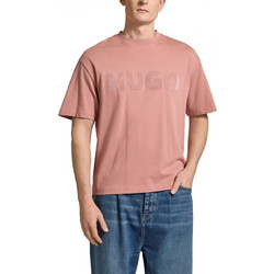 HUGO T-SHIRT DINKEE OVERSIZED FIT LOGO ΡΟΖ