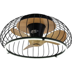 InLight Minnewanka Ανεμιστήρας Οροφής 70cm 72W με Φως & Τηλεχειριστήριο Μαύρος