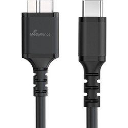 Καλώδιο MediaRange Micro-B to USB-C 50cm 15W Black MRCS257