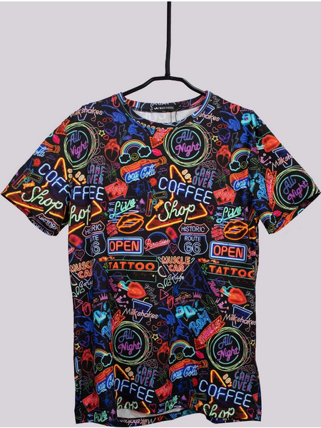 Neon lights printed shirt