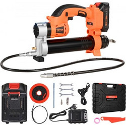Ασύρματο πιστόλι γράσου VEVOR, μέγιστη πίεση 8000 PSI, ηλεκτρικό πιστόλι γράσου 20 V με μπαταρία 2,0 Ah & φως LED, μακρύ σωλήνα και θήκη μεταφοράς 30 ιντσών, σκανδαλιστές μεταβλητής ταχύτητας, γράσο ο