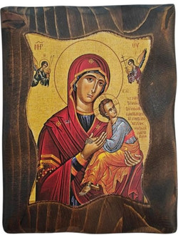 ΞΥΛΙΝΗ ΕΙΚΟΝΑ ΠΑΝΑΓΙΑ ΓΛΥΚΟΦΙΛΟΥΣΑ Α5 12x9 cm
