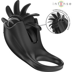 Intense Mabel Vibrating Ring Ελαστικό Δαχτυλίδι Πέους Σιλικόνης με Δόνηση 5.5cm Μαύρο