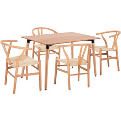 ΣΕΤ ΤΡΑΠΕΖΑΡΙΑΣ 5ΤΜΧ FB921182 MDF TOP-ΞΥΛΟ ΟΞΙΑΣ & PAPER ROPE ΣΕ ΦΥΣΙΚΟ