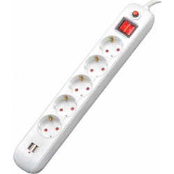 Spacer PP-5-45 USB Πολύπριζο Schuko x5 Usb x2 4.5 M Cable