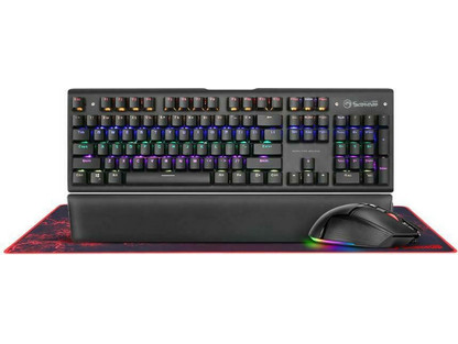 Marvo CM420 Μηχανικό Σετ Gaming Πληκτρολόγιο με Custom Διακόπτες RGB Black