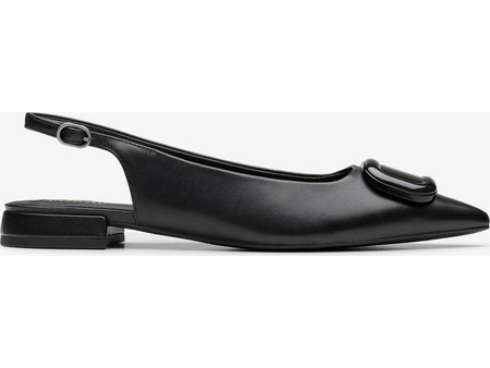 Clarks γυναικείες δερμάτινες μπαλαρίνες slingback ''Sensa 15 Trim'' - 26183131 Μαύρο