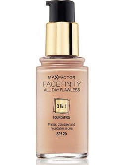 Max Factor Facefinity All Day Flawless 3 In 1 45 Warm Almond Liquid Foundation 30ml