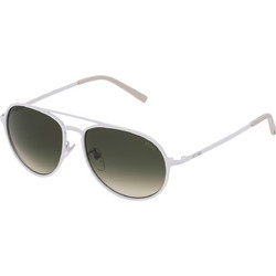 Sting SST004 06V6 Ανδρικά Γυαλιά Ηλίου Aviator Κοκάλινα Λευκά με Μαύρο Φακό