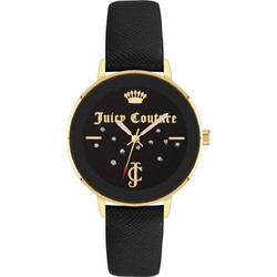 Juicy Couture Γυναικείο Ρολόι με Μαύρο Δερμάτινο Λουράκι JC/1264GPBK