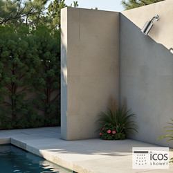 Icos Shower Gem Κεφαλή ντους επίτοιχη εξωτερικής / εσωτερικής χρήσης 1 εξόδου Inox Brushed
