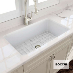 Bocchi 1362-301 White Matt Υποκαθήμενος Νεροχύτης Πορσελάνης Ματ 81x48cm