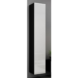 Vigo Επιδαπέδια Βιτρίνα Σαλονιού από Ξύλο White/Black Gloss 40x30x180cm VIGO180