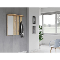 Topeshop Κρεμάστρα Τοίχου Ξύλινη 6 Θέσεων Oak 85x15x82cm