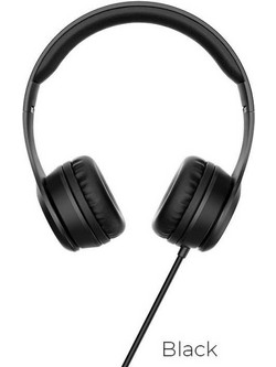 Hoco W21 Graceful Charm Ενσύρματα Ακουστικά On Ear Μαύρα