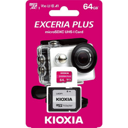Kioxia Exceria Plus microSDXC 64GB class 10 U3 V30 UHS-I + Adapter