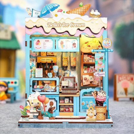 MINIATURE HOUSE - DIY- Bella's Ice Cream - 225pc & LED Light