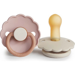 Frigg Daisy Πιπίλες Καουτσούκ 0-6m Biscuit Cream 2τμχ