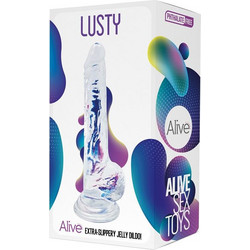Alive Lusty Ρεαλιστικό Dildo με Βεντούζα & Όρχεις 18cm Clear