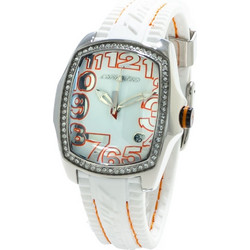Chronotech Γυναικείο Ρολόι με Λευκό Δερμάτινο Λουράκι CT7016LS-09