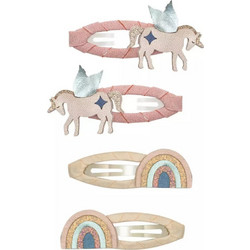 Mimi & Lula Κοκαλάκια Μαλλιών Winged Unicorn & Rainbow 4τμχ