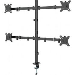 GEMBIRD ADJUSTABLE DESK 4-DISPLAY MOUNTING ARM (RTS) 13'-32' BLACK